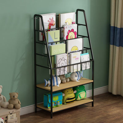 Links-Breedte 350mm Ijzer en Houten Planken, Hout en Ijzerboekenrek