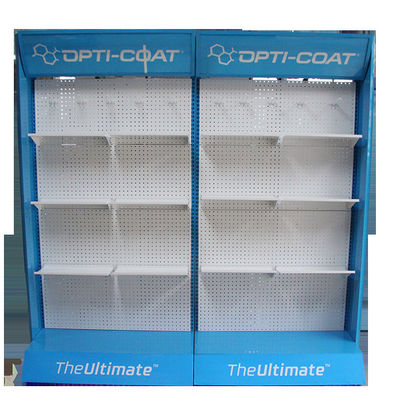 Blauwe Kleur 500mm Diepte 1000mm Lengte Met een laag bedekt Peg Hook Display Rack Powder