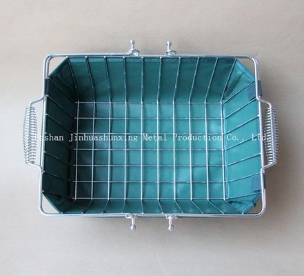 De groene Mand van de Kleurenw215mm L285mm Draad voor Badkamers, Kicthen met Handvatten, Basis, Doekzak