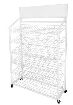 De Tribune van de Goederenmesh wire storage display rack van het bakkerijbrood met Wielen
