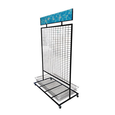 Multifunctionele Supermarkt Kleinhandelsmesh wire hanging display rack met pvc-Aanplakborden