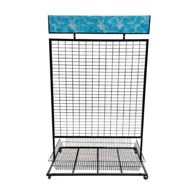 Multifunctionele Supermarkt Kleinhandelsmesh wire hanging display rack met pvc-Aanplakborden