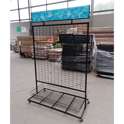 Multifunctionele Supermarkt Kleinhandelsmesh wire hanging display rack met pvc-Aanplakborden