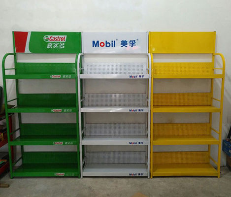 Douane het opschorten van de de Toebehorenvertoning van de supermarktauto het Rek Groen Geel Wit