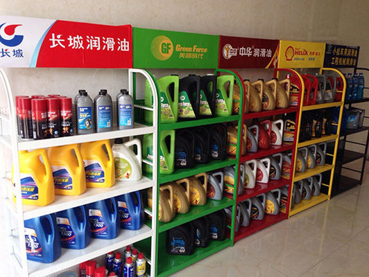 Douane het opschorten van de de Toebehorenvertoning van de supermarktauto het Rek Groen Geel Wit