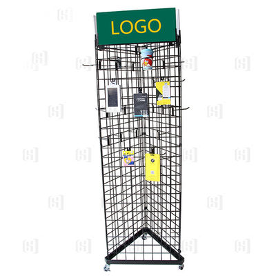 3 opgeruimde van de het Netsupermarkt van de Driehoeksdraad de Vertoningsrekken met Logo And Casters