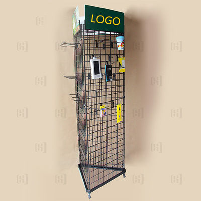 3 opgeruimde van de het Netsupermarkt van de Driehoeksdraad de Vertoningsrekken met Logo And Casters