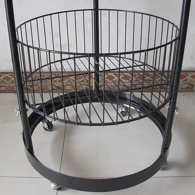 Metaal Zwarte Cilinder 497mm Dia Grocery Display Rack 1080mm Hoogte