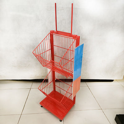 Mesh Wire Red Color 400mm de Vertoningsrekken van de Lengtesupermarkt voor Koekjessuikergoed