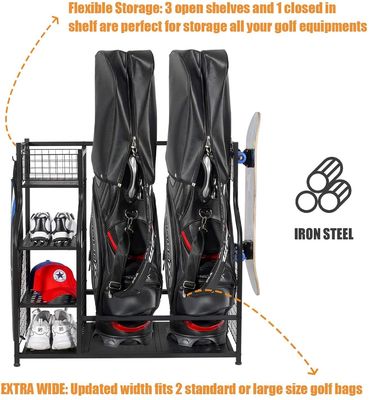 OEM Zwarte Kleur 2 de Garageorganisator Rack For Supermarket van de Golfzak