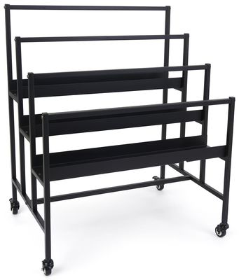 De zwarte Mobiele 3-Tiered Boekenplank van Art Display Stand, vertoningsrek voor winkelprijs